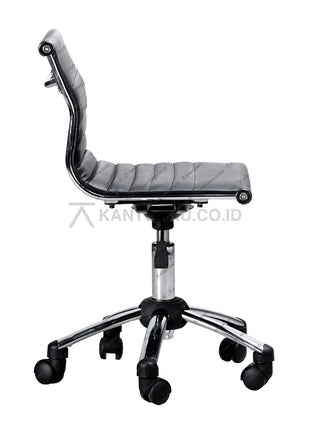 Gray office chair with a black base on a white background KANTORKU.co.id Solusi Tepat Kebutuhan Kantor Kamu!!