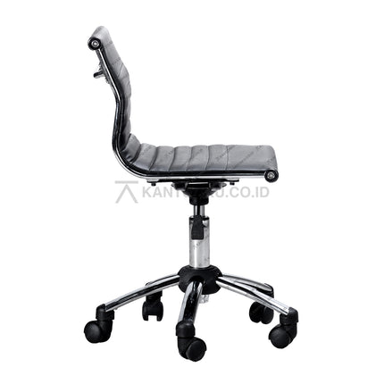 Gray office chair with a black base on a white background KANTORKU.co.id Solusi Tepat Kebutuhan Kantor Kamu!!