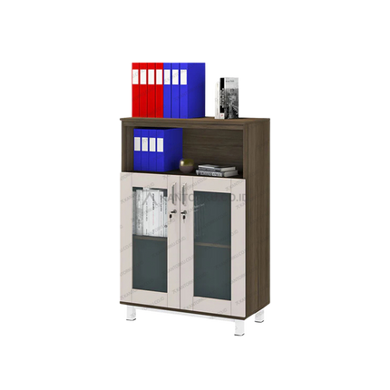 Lemari OR 009 modern kombinasi warna Grasse Grey Oak dan Pastel Grey – Tersedia di Kantorku.co.id