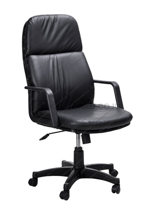 Black office chair on a white background Kursi Kantor ergonomis cocok digunakan sebagai kursi rapat, kursi pimpinan, kursi direktur, kursi manajer, kursi eselon, kursi eksekutif. desain elegan harga ramah di kantong - ERGOTEC - KANTORKU