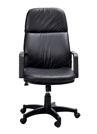 Black office chair on a white background Kursi Kantor ergonomis cocok digunakan sebagai kursi rapat, kursi pimpinan, kursi direktur, kursi manajer, kursi eselon, kursi eksekutif. desain elegan harga ramah di kantong - ERGOTEC - KANTORKU