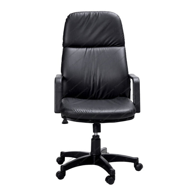 Black office chair on a white background Kursi Kantor ergonomis cocok digunakan sebagai kursi rapat, kursi pimpinan, kursi direktur, kursi manajer, kursi eselon, kursi eksekutif. desain elegan harga ramah di kantong - ERGOTEC - KANTORKU
