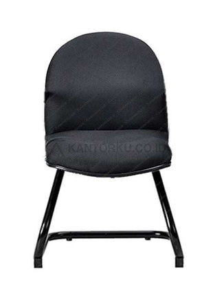 Black office chair on a white background - Kursi Kantor Ergonomis - Kursi Kerja desain Minimalis - Kursi Staff - Kursi Karyawan - KURSI TANPA sandaran lengan - desain elegan harga ramah di kantong - ERGOTEC - KANTORKU