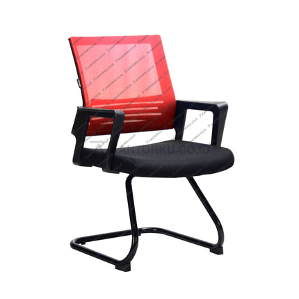 Kursi Kantor Ergonomis - Kursi Visitor sandaran jaring - Kursi Kerja desain Minimalis - Kursi Staff - Kursi Karyawan - KURSI TANPA RODA - Kursi Hadap - Kursi Tunggu - Kursi Visitor - Kursi Meeting kursi Rapat - desain elegan harga ramah di kantong - ERGOTEC 777 U - KANTORKU 