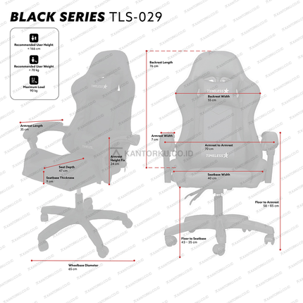 Kursi premium Timeless Star TLS-029 berdesain kokoh dan nyaman – Tersedia di kantorku.co.id