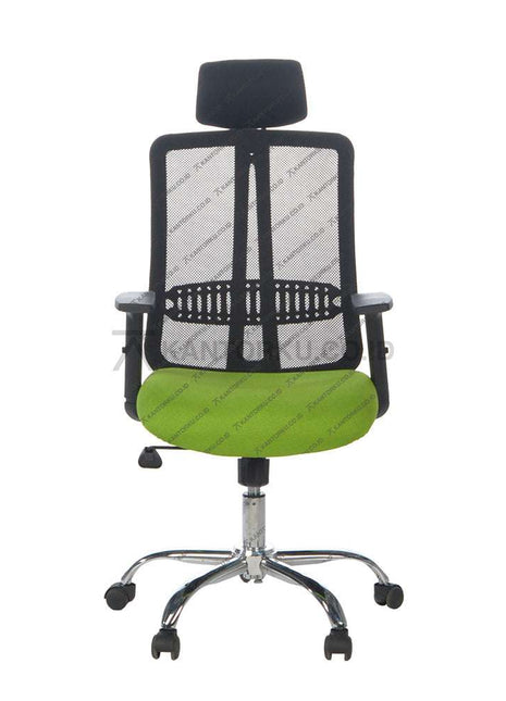 Kursi kantor berdesain minimalis sandaran jaring dengan kaki aluminium dan roda desain modern Minimalis - KANTORKU