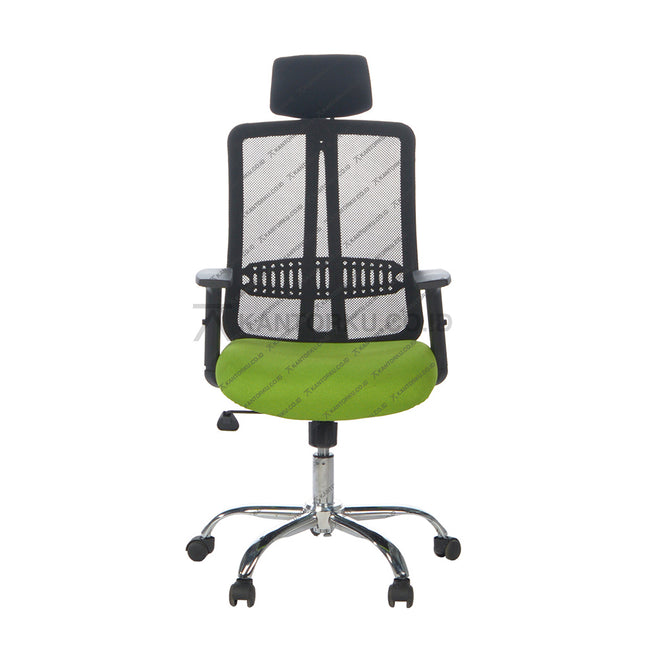 Kursi kantor berdesain minimalis sandaran jaring dengan kaki aluminium dan roda desain modern Minimalis - KANTORKU