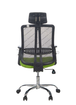 Kursi kantor berdesain minimalis sandaran jaring dengan kaki aluminium dan roda desain modern Minimalis - KANTORKU