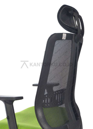 Kursi kantor berdesain minimalis sandaran jaring dengan kaki aluminium dan roda desain modern Minimalis - KANTORKU