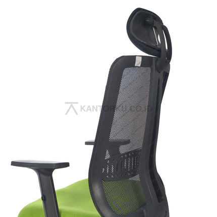 Kursi kantor berdesain minimalis sandaran jaring dengan kaki aluminium dan roda desain modern Minimalis - KANTORKU