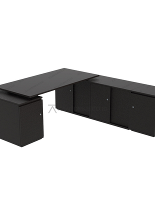 Meja kerja premium Apex Director dengan desain elegan dan eksklusif – Tersedia di Kantorku.