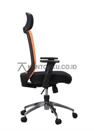 kursi ergonomis hitam elegan untuk ruang kerja profesional — kantorkudotcodotid