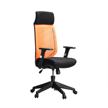 kursi kerja hitam elegan dengan mekanisme hidrolik dan tilting control — kantorku.co.id