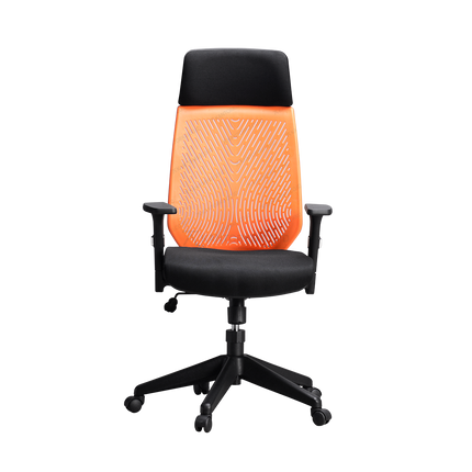 kursi kantor modern dengan sandaran kepala adjustable dan desain ergonomis — kantorku