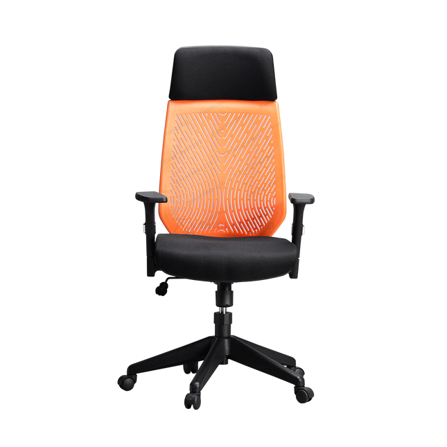 kursi kantor modern dengan sandaran kepala adjustable dan desain ergonomis — kantorku