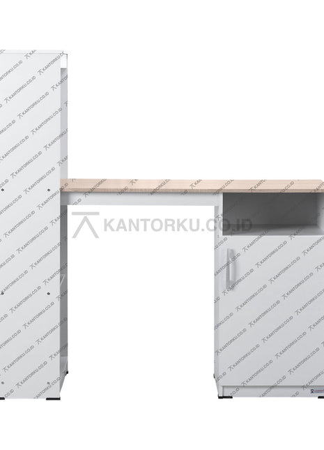 Foto meja kerja Lunar Tipe ATLANTA berbahan partikel board dengan desain elegan – KANTORKU