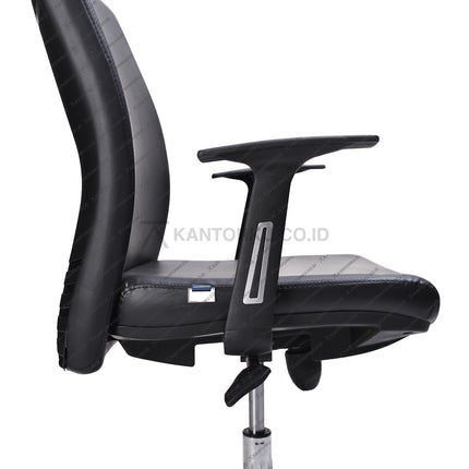 Kursi Kantor Indachi Aviero II dengan frame kaki nylon kokoh dan sandaran lengan ergonomis tersedia di Kantorku.