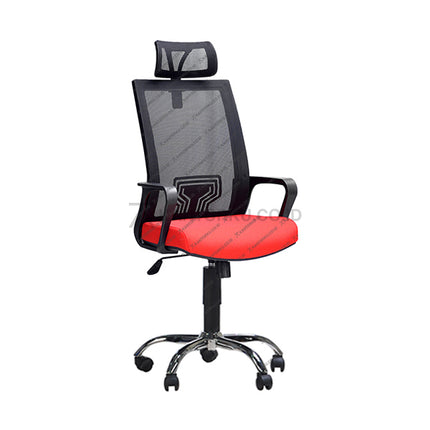 Kursi Kantor Ergonomis - Kursi Kerja desain Minimalis - Kursi Staff - Kursi Karyawan - kursi dengan roda, sandaran lengan, dan tuas hidrolik 