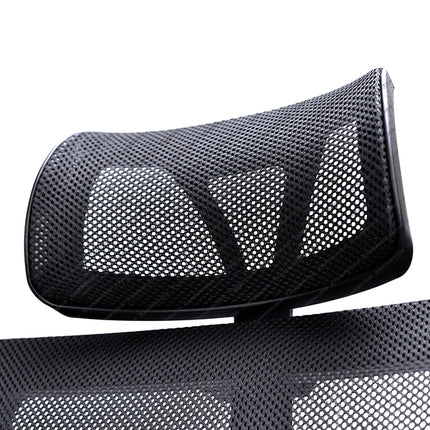Black mesh car headrest cover on a white background