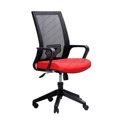 Kursi Kantor Ergonomis - Kursi Kerja desain Minimalis - Kursi Staff - Kursi Karyawan - kursi dengan roda, sandaran lengan, dan tuas hidrolik - KANTORKU