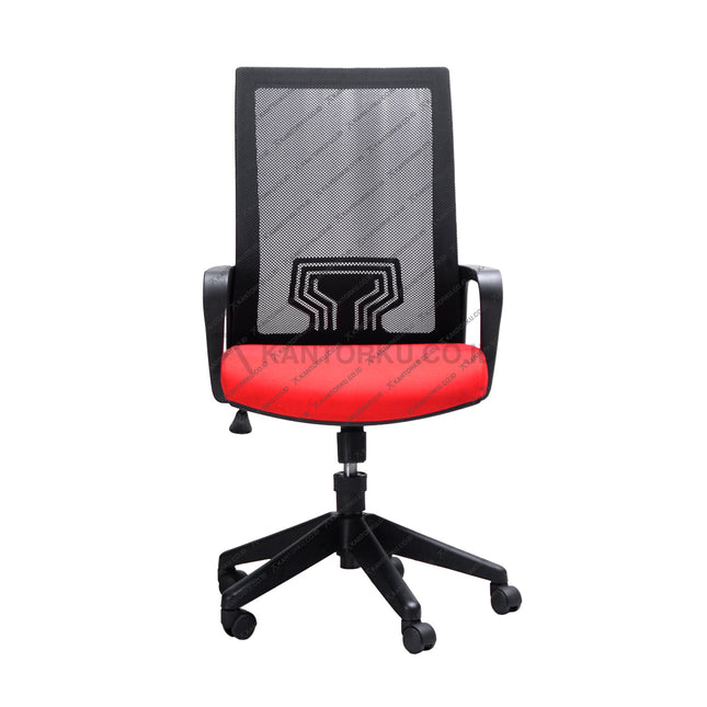 Kursi Kantor Ergonomis - Kursi Kerja desain Minimalis - Kursi Staff - Kursi Karyawan - kursi dengan roda, sandaran lengan, dan tuas hidrolik - KANTORKU