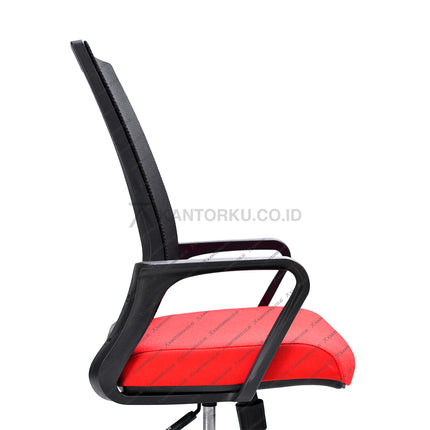 Kursi Kantor Ergonomis - Kursi Kerja desain Minimalis - Kursi Staff - Kursi Karyawan - kursi dengan roda, sandaran lengan, dan tuas hidrolik - KANTORKU