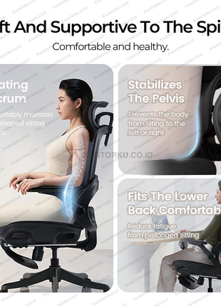 Sihoo B100 Pro kursi mesh ergonomis dengan material breathable dan rangka kokoh - Tersedia di Kantorku.co.id