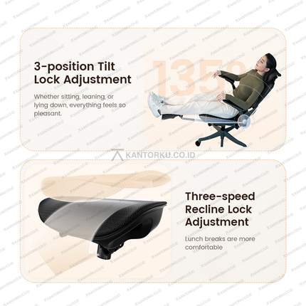 Kursi ergonomis Sihoo B100 Pro untuk produktivitas dan kenyamanan kerja maksimal - Tersedia di Kantorku