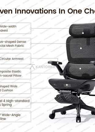 Kursi kantor mesh Sihoo B100 Pro dengan sistem penopang lumbar mengambang - Tersedia di Kantorku.co.id
