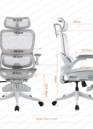 Kursi kantor mesh Sihoo B100 Pro dengan sistem penopang lumbar mengambang - Tersedia di Kantorku.co.id
