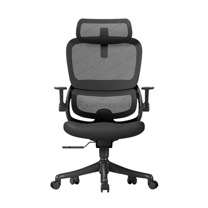 Kursi kantor ergonomis SIHOO B100 SE 201 warna hitam dengan sandaran fleksibel – Tersedia di Kantorku.