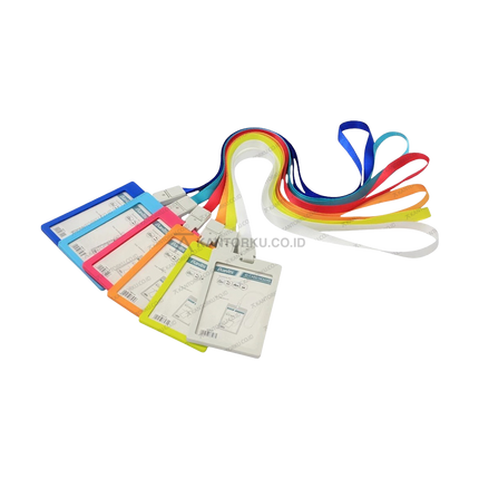 Bantex ID Card Holder Portrait with Clip bahan plastik bening kuat – Tersedia di Kantorku.co.id