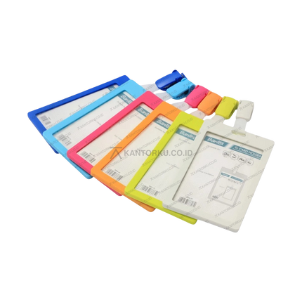 Bantex ID Card Holder Portrait with Clip bahan plastik bening kuat – Tersedia di Kantorku.co.id