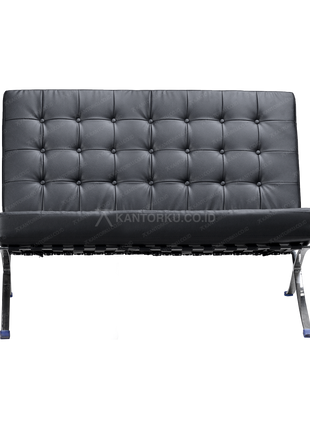 Sofa BARCEL 2 Seat hitam elegan dengan bahan Oscar premium dari Kantorku