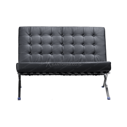Sofa BARCEL 2 Seat hitam elegan dengan bahan Oscar premium dari Kantorku
