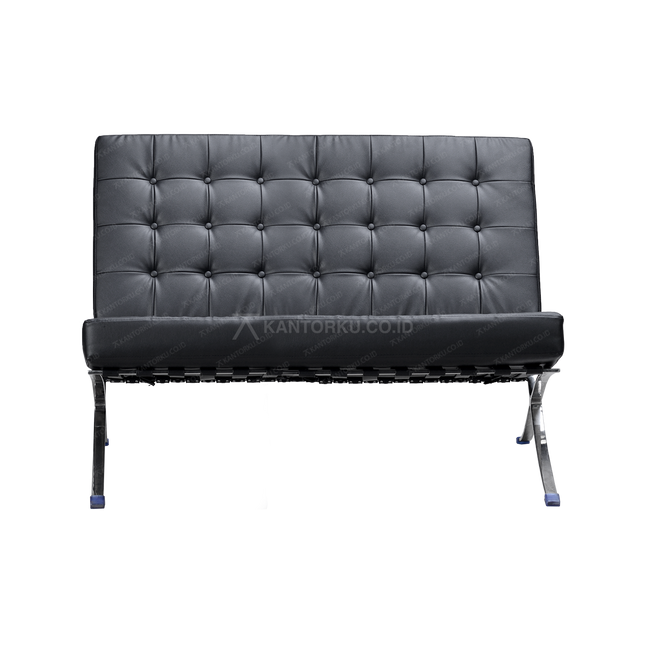 Sofa BARCEL 2 Seat hitam elegan dengan bahan Oscar premium dari Kantorku