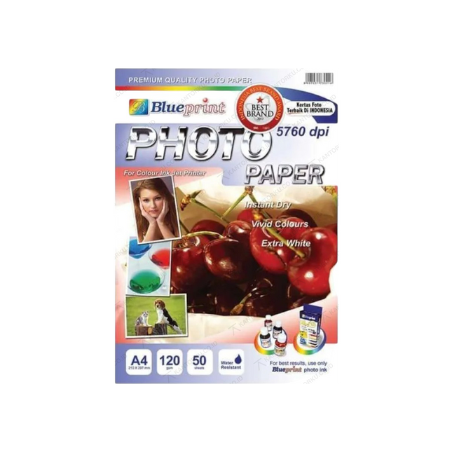 Blueprint Photo Paper Glossy dengan Kontras Warna Tinggi