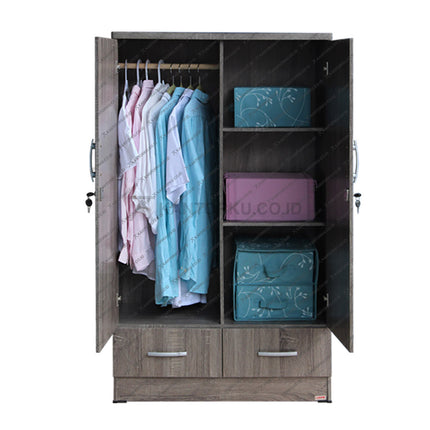 Lunar Baby Locker lemari pakaian dua pintu untuk kos-kosan atau apartemen – KANTORKU