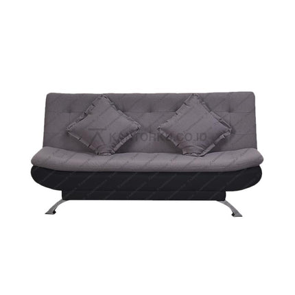 Sofabed Boston by Oliv desain simple dan elegan dengan kaki chrome mengilap, dapat diubah menjadi flat bed multifungsi — kantorku