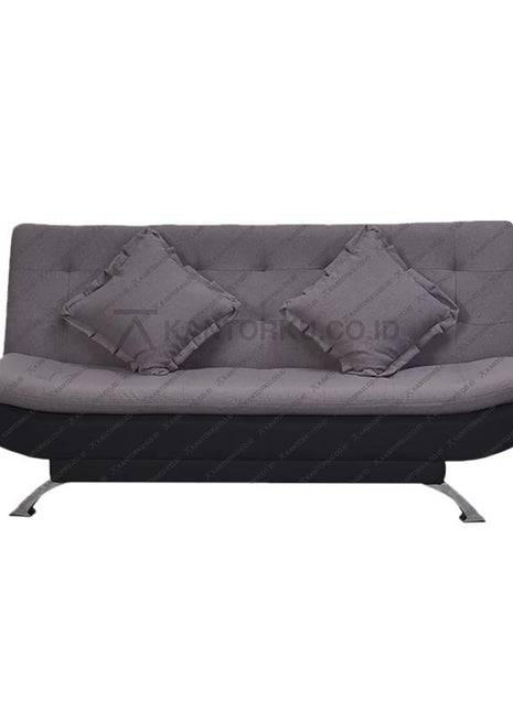 Sofabed Boston by Oliv desain simple dan elegan dengan kaki chrome mengilap, dapat diubah menjadi flat bed multifungsi — kantorku