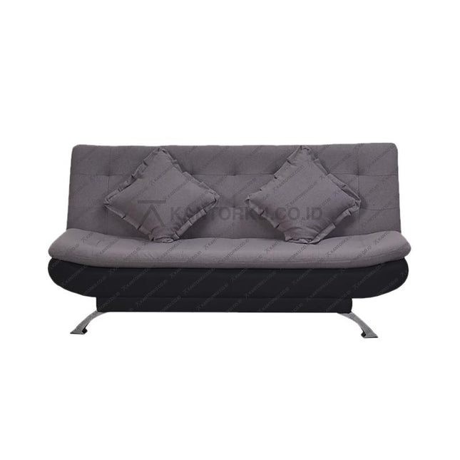 Sofabed Boston by Oliv desain simple dan elegan dengan kaki chrome mengilap, dapat diubah menjadi flat bed multifungsi — kantorku