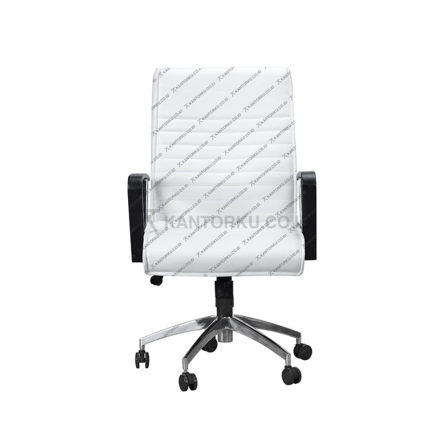 Kursi Kantor warna Putih cocok digunakan sebagai kursi rapat, kursi pimpinan, kursi direktur, kursi manajer, kursi eselon, maupun kursi eksekutif. Dengan desain elegan dan harga yang sangat ramah di kantong - SAVELLO BRAVO - KANTORKU