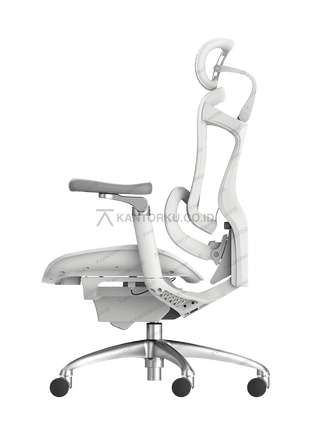 Kursi ergonomis putih Sihoo untuk ruang kerja dan home office – Tersedia di Kantorku.