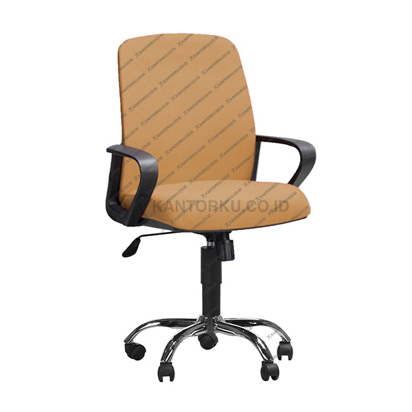 Brown office chair with black frame and wheels on a white background Kursi Kantor ergonomis cocok digunakan sebagai kursi rapat, kursi pimpinan, kursi direktur, kursi manajer, kursi eselon, kursi eksekutif. desain elegan harga ramah di kantong - Savello - KANTORKU