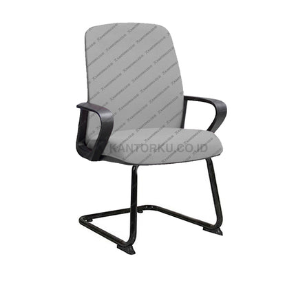 Gray office chair with black frame on a white background SAVELLO CALIBRA Kursi Kantor ergonomis cocok digunakan sebagai kursi rapat desain elegan harga ramah di kantong - Savello - KANTORKU