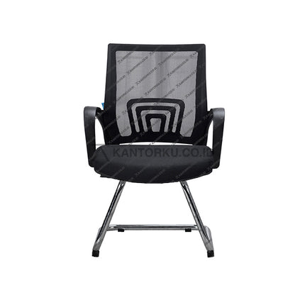 Kursi Kantor Casova III CR warna hitam dengan kaki chrome elegan – hanya di KANTORKU.