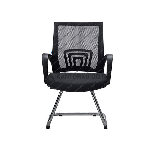 Kursi Kantor Casova III CR warna hitam dengan kaki chrome elegan – hanya di KANTORKU.