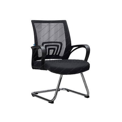 Casova III CR, kursi kantor ergonomis berwarna hitam dengan sentuhan kaki chrome stylish dari KANTORKU.CO.ID