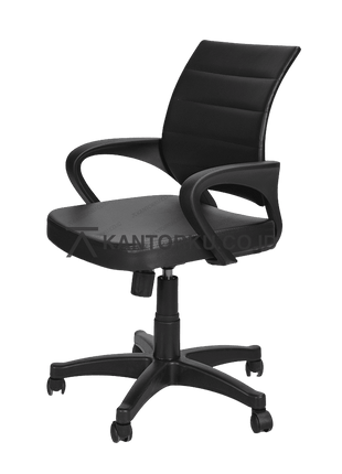 Kursi kerja Harold Casper 851 SJ warna hitam dengan desain breathable dan kemiringan luas — kantorku.co.id
