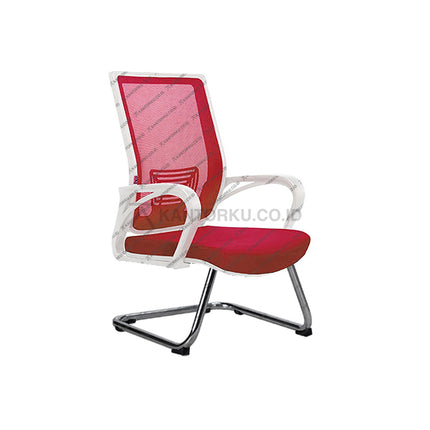 Kursi kantor Inco Catier III W-CR ergonomis dengan sandaran jaring dan kaki roda chrome – tersedia di Kantorku.co.id.